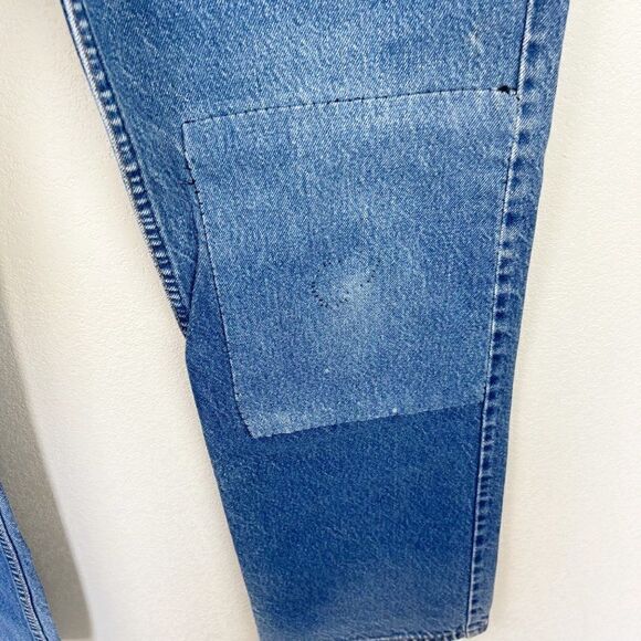 Levis Vintage Orange Tab Big E Straight Leg Size 40 Blue Patchwork 60s Denim - Picture 4 of 12